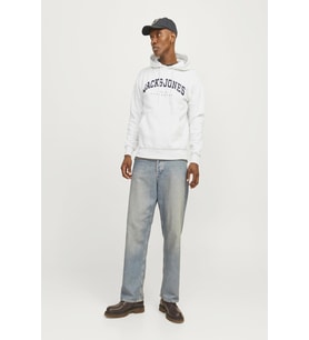 JJECALEB VARSITY SWEAT HOOD NOOS (Beyaz)