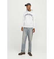 JJECALEB VARSITY SWEAT HOOD NOOS (Beyaz)