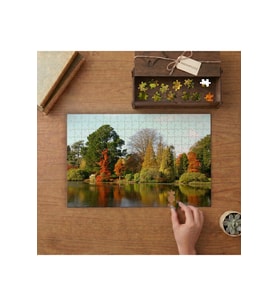 Göl Kenarında Ağaçlar- Doğa Manzarası Tasarımı 240 parça Ahşap Puzzle Ahşap Kutuda MP00241