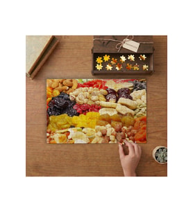Kuruyemiş ve Kuru Meyveler - Çerezler Tasarımı 240 parça Ahşap Puzzle Ahşap Kutuda MP01722