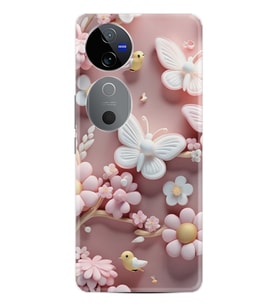 Vivo V40 5G Kılıf Boutique Baskılı Resimli Pembe Kelebekler Pcode -088