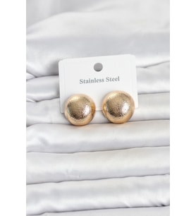 316L Çelik Gold Renk Top Model Kadın Küpe 5886 - HPSBYI7686-4606