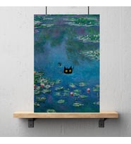 Claude Monet  Nilüferler Kara Kedi Posteri-Çerçevesiz