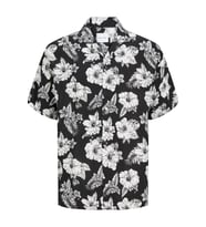 JACK&JONES JJGURU MONOCHROME AOP RESORT SHIRT SS12249210 (Siyah)