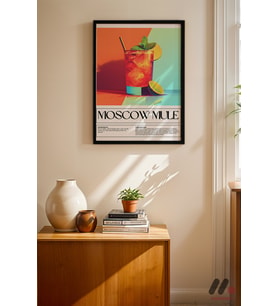 Moscow Mule Kokteyl Posteri, Siyah Çerçeveli Duvar Tablosu - Mutfak Dekorasyonu