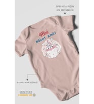 Mini Nöbet Amiri Baskılı Bebek Zıbını – Çıtçıtlı Body  %100 Pamuk Kısa Kol (Pastel Pembe)