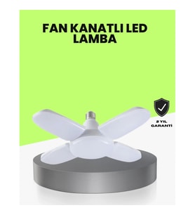 Mey İthalat® Katlanabilir 4 Kollu LED Ampül 60 Watt 6000 Lumen Beyaz Işık