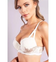Giyim Gilda Big Size Plunge Bra, Ekru Konforlu Ve Şık Sütyen