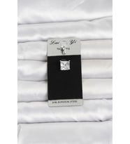 316L Cerrahi Çelik Kare Zirkon Taşlı Göbek Piercing 5886 - SSSSSS9125-1313