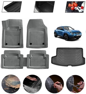 Nissan Juke 2016-2020 Üst  Uyumlu Paspas Araca Özel Bagaj Havuzu MBS Gri