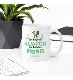 Kuaför Babaya Hediye Kupa (Beyaz)