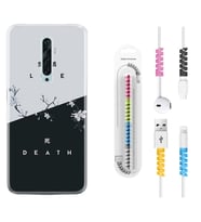 Oppo Reno 2Z 4 Lite 4 Pro 5 6 7 A31 Kılıf Kablo Koruma Spiral Silikon Life and Death 1339