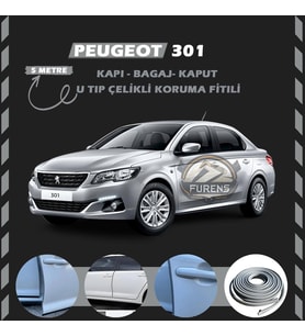 Peugeot 301 Oto Araç Kapı Koruma Fitili 5metre Parlak Gri Renk