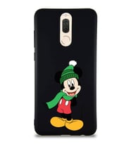 Huawei Mate 10 Lite Soft Premier Kapak Mickey Mouse-G Tasarımlı Silikon Kılıf - Siyah (Şeffaf)