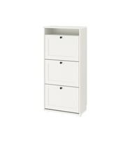 Brusalı Ayakkabı Dolabı MeridyenDukkan Beyaz Renk 61x130 cm, 3 Bölmeli-Ayakkabılık