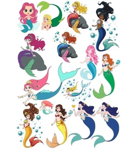Deniz Kızı Sticker Set-2 17 Parça Telefon, Tablet, Defter, Laptop Sticker