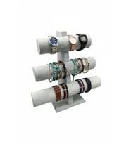 Üç Kademeli Süet Kumaş Gri Renk 31/28 Cm Bileklik-saat Sergileme Standı (A.Gri)