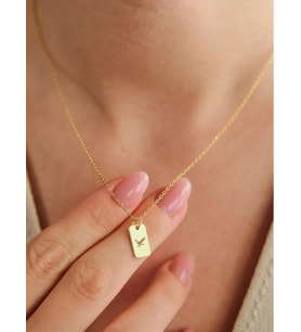 Kişiye Özel Minimal Kartal Figürlü Kolye 925K Gümüş (Gold)