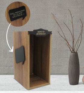 BK Gift Kişiye Özel İsimli ve Mesajlı Dekoratif Mini Ahşap Kütüphane
