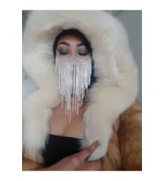 Parlak Zincirli Peçe, Gümüş Yüz Aksesuarı (Altın)