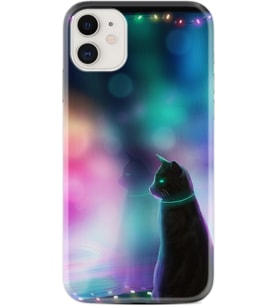Apple iPhone 11 12 13 Mini Kılıf Desemli Silikon Window Cat 1787