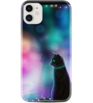 Apple iPhone 11 12 13 Mini Kılıf Desemli Silikon Window Cat 1787