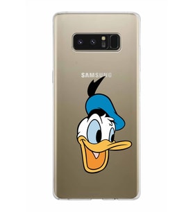 Samsung Galaxy Note 8 Kapak Donald Duck Tasarımlı Şeffaf Silikon Kılıf