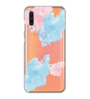 Samsung Galaxy A70 Uyumlu Kalp Desenli Şeffaf Telefon Kılıfı
