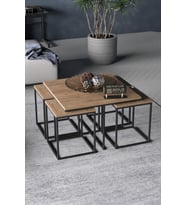 Orta Sehpa Ve Zigon Sehpa 5'Li Lüx Set Ceviz
