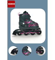 Pembe Silikon Tekerli Ayarlanabilir Işıklı Paten S 31-34 HP7128