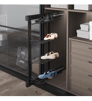Antrasit Gizli Blum Tandem Raylı Frenli 4 Raflı Ayakkabılık Seti S6741-6742