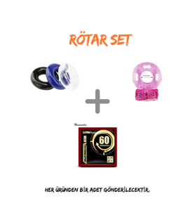 Rötar Özel Set: 3'lü Penis Halkası + Titreşimli Yüzük + Mendil