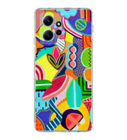 PrintiFy Xiaomi Redmi Note 12 4G ile Uyumlu 1mm Slim Fit Retro Colors 6 Baskılı Şeffaf  Kılıf