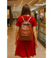 NEWİSH POLO DONNA MODEL BAYAN SIRT ÇANTASI-YIKAMA SUNİ DERİ (Taba)