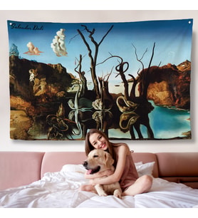 Salvador Dali - Filleri Yansıtan Kuğular Duvar Örtüsü - Swans Reflecting Elephants-7118