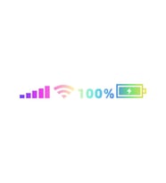 Şarj-wifi göstergeli sticker çok renkli 45*5 cm / YACI126-1
