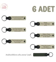 Sütlü Kahve & Yeşil, Babalar Günü İçin Hediye, İsim Ve Özel Mesaj Yazılabilen, 6'lı Anahtarlık