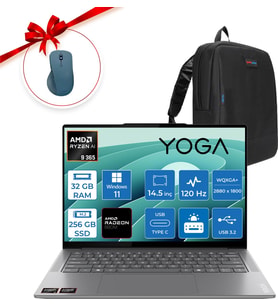 Lenovo Yoga Pro 7 14ASP9 Amd Ryzen Aı 9 365 32GB 256GB SSD Windows 11 Pro Amd Radeon 880M OLED 400NITS 14.5" Wqxga+ 2.8k (2880X1800) 120HZ 83HN0026TRP01 + Yoga Mosue + Zetta Çanta