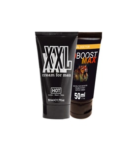 Hot XXL Cream Men Dick Hardener Delayer Enlarger 50 ml Penis Kaldıran Büyüten Geciktiricili Krem + Ero Boost Max Penis Uyarıcı Kaldırıcı Krem 50 ml