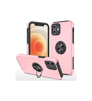 Apple iPhone 12 Kılıf Elit Yüzüklü Kapak - Pembe