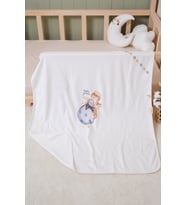 Erkek Bebek Küçük Prens Baskılı %100 Pamuklu Battaniye 85x90 cm Çift Katlı
