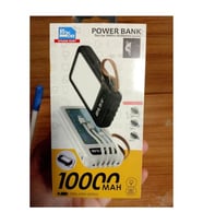 Siyah Powerbank 10000 Mah Güneş Enerjili 4xusb LCD Göstergeli