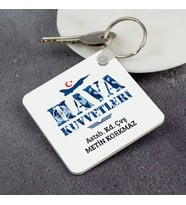 Kişiye Özel Hava Kuvvetlerine Hediye Kare Anahtarlık