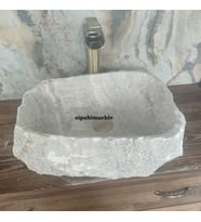 Gümüş Traverten Lüx Şekilsiz Lavabo (Beton Gri)