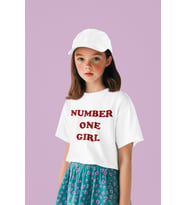 Number One Girl Yazılı Unisex Çocuk Tişört (1-12 Yaş)
