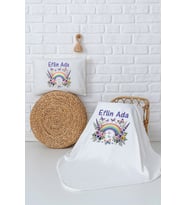 Pia Baby Premium %100 Pamuk Çift Kat Penye Battaniye ve Yastık Kılıfı Yenidoğan Kız Bebek Hediyesi 5045-10 (Ekru)
