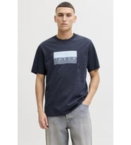 Jack & Jones JCOFUSION Dots Print Erkek Tişört Bisiklet Yaka Kısa Kollu (Lacivert)