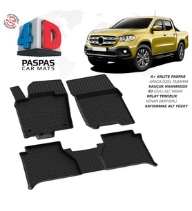 Mercedes X-Class 4D Araca Özel Havuzlu Kauçuk Paspas 2017 Üzeri (Karışık)