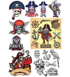 Korsan Kuru Kafa Sticker Set 15 Parça Telefon, Tablet, Defter, Laptop Sticker
