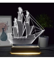 Yelkenli Gemi Tasarımlı 3d Led Lamba